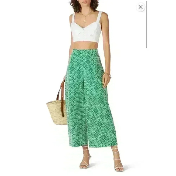 $189 Scotch & Soda Pants Women XS Embroidered Holiday Cruise Cottagecore Retro - Picture 1 of 16